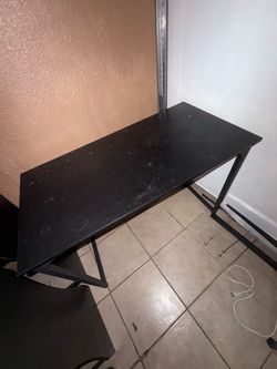 Black Desk with Metal Frame