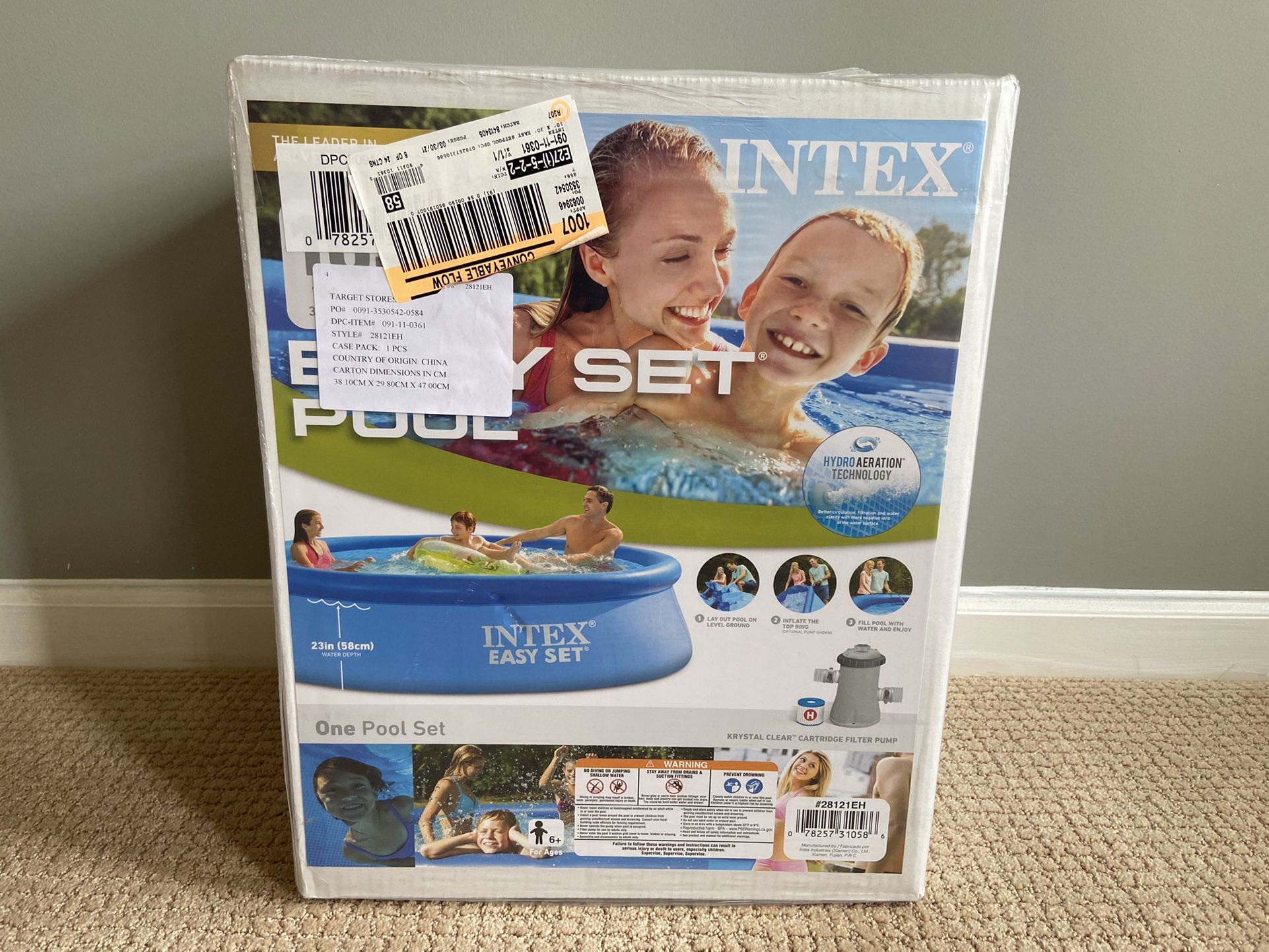 Intex 10ft x 30in Easy Set Round Inflatable Above Ground Pool w/ Filter Pump