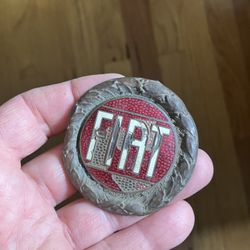 VINTAGE ENAMEL AUTOMOBILE RADIATOR CAR EMBLEM / BADGE # FIAT TORINO ITALY