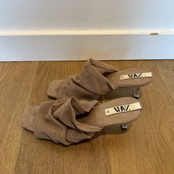 Zara Mesh Nude Heels 