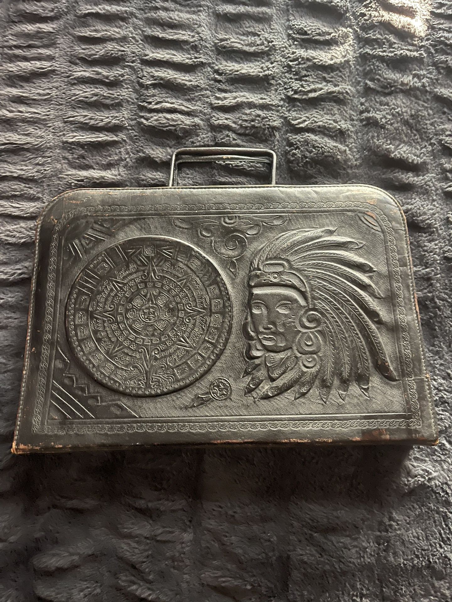 60’s Leather Hand tooled Briefcase