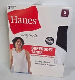 Hanes 3pk SuperSoft Tanks Mens Size Small(34-36)