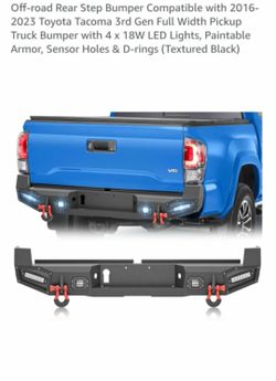 Rear Step Bumper for 16-2023 Toyota Tacoma 3rd Gen Off-road Pickup Truck D-rings 200 dolares nuevos