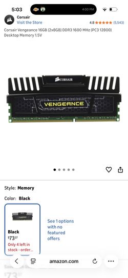 Ddr3 Corsair 8gb Ram Set Of Two 