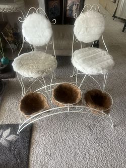 Iron Chairs And Plants Holder