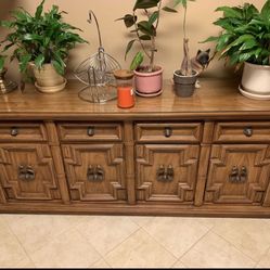 Buffet / Bar   All Wood With Glass Top   