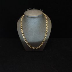 14k Gold Paved Figaro Chain 