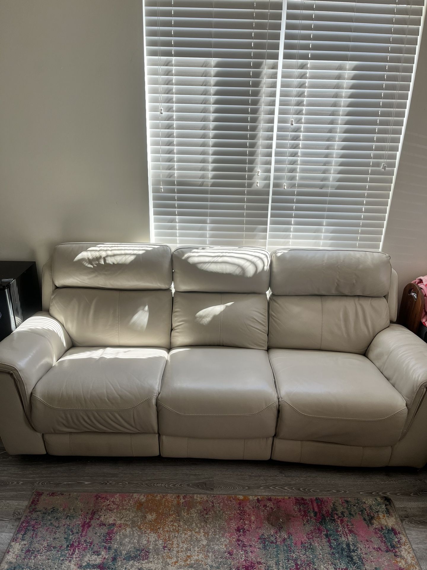 White leather couch