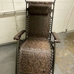 Two (2) 'BLISS' Large Folding Outdoor Recliners - One Large w/Sunshade - One Smaller w/o Sunshade (see details) - firm price BOTH RECLINERS TOGETHER.