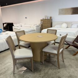 Round Dining Table Oak Set With Chairs — FREE Delivery 