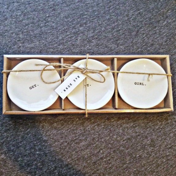 RAE DUNN Get It Girl Mini Plate Gift Set NWT