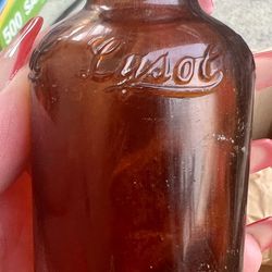 Vintage Amber Glass Lysol Bottle 