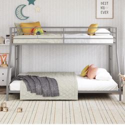 Mainstays Small Space Junior Twin over Full Low Profile Metal Bunk Bed. Black Brand New In Box