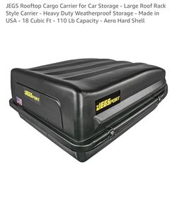 Jegs rooftop cargo carrier New In Box