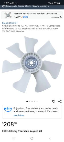 Cooling Fan Blade 1G(contact info removed)0 1G(contact info removed)0 Compatible with Kubota $100