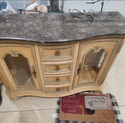 French Provincial  cabinet with Marble Top
