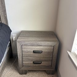 Greg Black White Wood Nightstand 