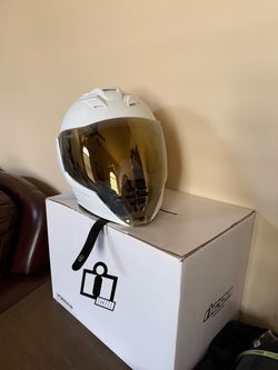 Icon white Motorcycle helmet