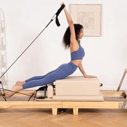 Pilates Reformer Machine, Foldable Studio Grade Pilates Equipment for Gym and Home Workout,