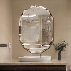 ELLO&ALLO 30 in. W x 36 in. H Rectangular Frameless Beveled Edge Wall Bathroom Vanity Mirror
