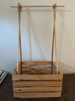 Wooden Baby Shower Crate Closet , Baby Storage nursery Crate Hamper with Handle, Gift Basket for Baby nursery