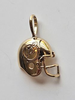 1989 Miami Dolphins NFL .925 Silver Gold Plated Football Helmet Pendent