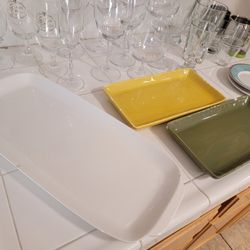Dish Platters And Assprted GLASSWARE