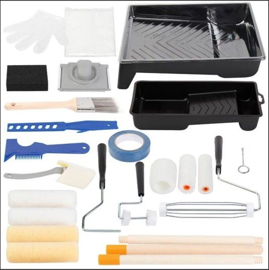 NEW 25 Piece Painting Tools Paint Roller DIY Home Improvement Supplies brushes sanding block
High quality and durable painting tools
Indoor/outdoor