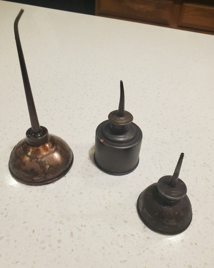 3 Vintage Oil Cans 