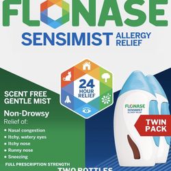 Flonase Sensimist Allergy Relief Nasal Spray for Non-Drowsy, 24-Hour Multi-Symptom Allergy Relief – 120 Sprays