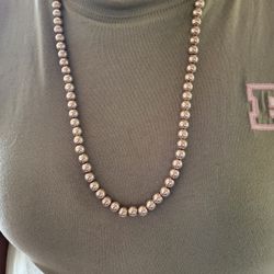 30" Silver Ball Bead 925 Necklace 
