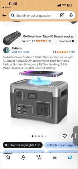 Portable Power Station 192Wh