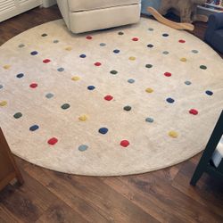 Round Polka Dot Kids Rug 