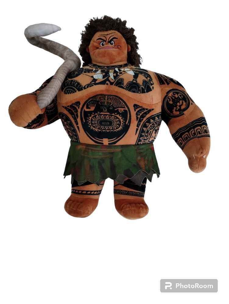 Disney Store Moana Maui Plush Doll Toy 16" Demi God Fish Hook.