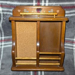 Vintage Country Wooden Wall Letter Holder Mail Organizer Cork Board Spice Rack