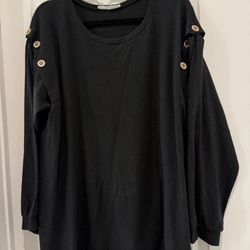 Black Sweater Womens 3XL With Removable Sleeves