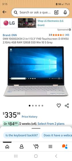 Onn touch screen laptop used but in great condition