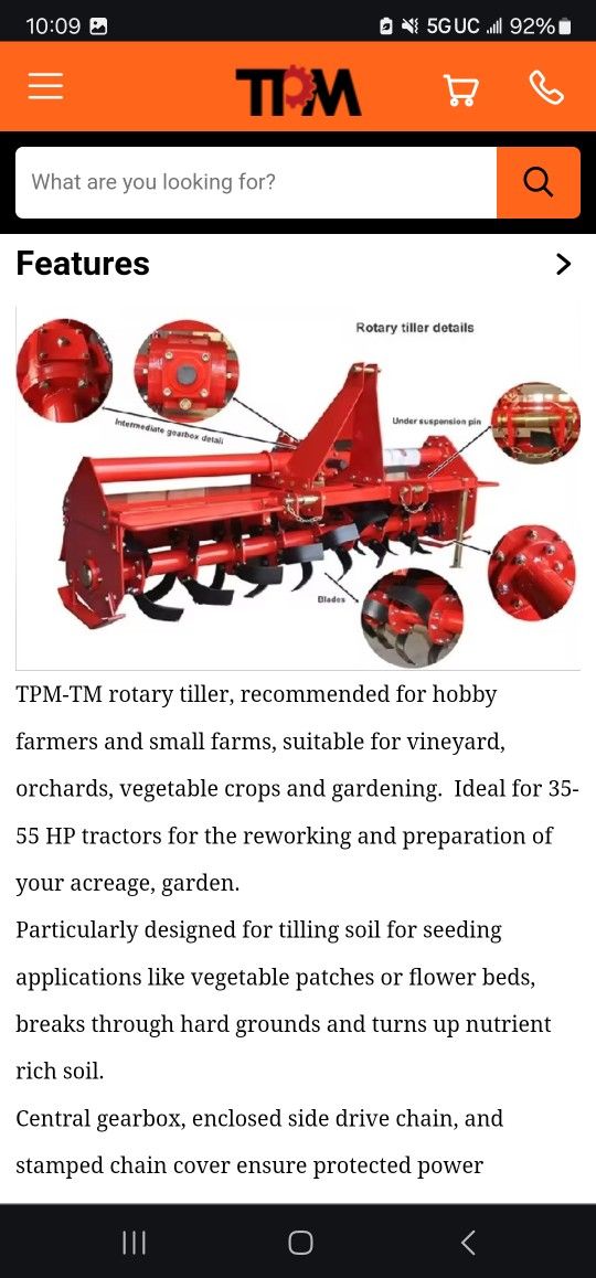 72 tpm-tm180 Tiller