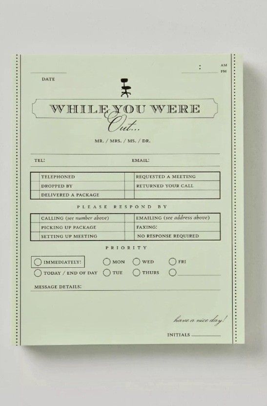 Vintage While You Were Out Sticky Notes