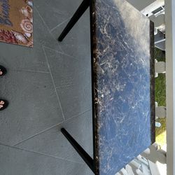 Modern Small Dining Table – Marble Look Top