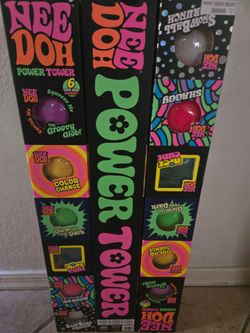 NeeDoh Power Tower – 6 Full-Size NeeDohs, Factory Sealed, Nice Cube, Shaggy, Snowball Crunch