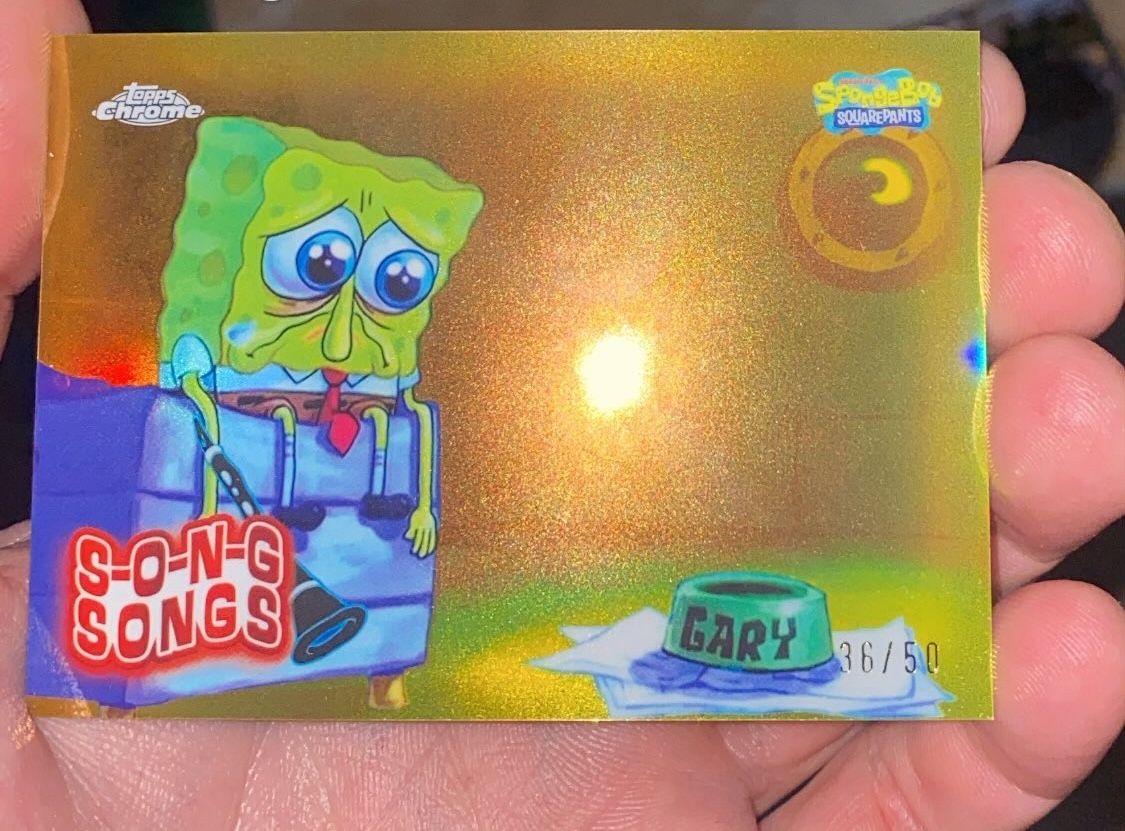 SpongeBob Topps # And gold SpongeBobs Songs Card