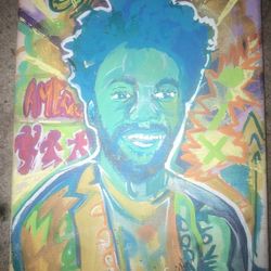 Rare AmeriKKKa Childish Gambino 1 Of 1 Art Painting - Signed 