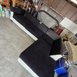 Delta Furniture Manufacturers Sectional Black And White Leather Couch