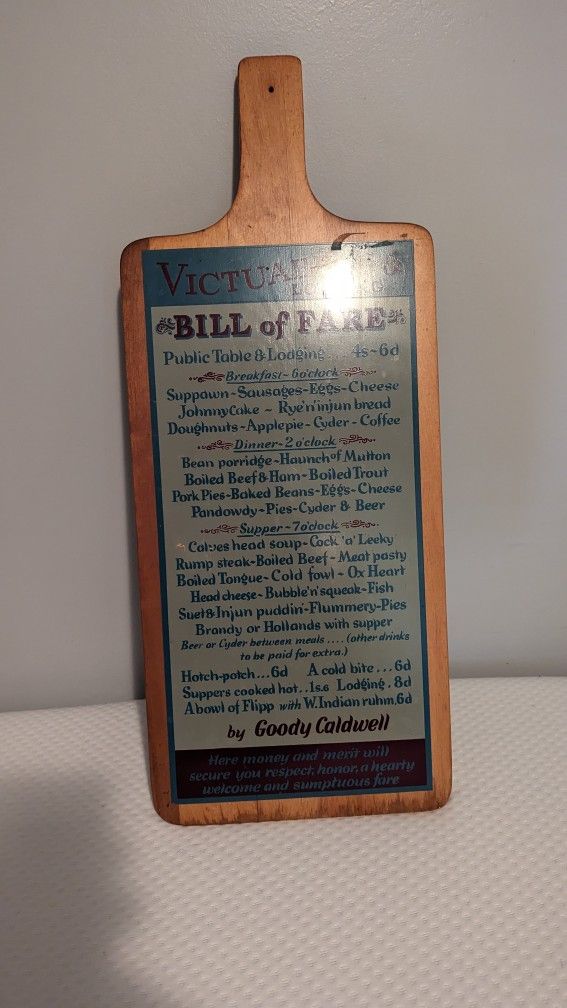 Vintage HOTEL MENU Board