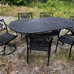  Cast Aluminum 8-Piece 84"  Patio Oval Dining Set - 🚚 Delivery Available 