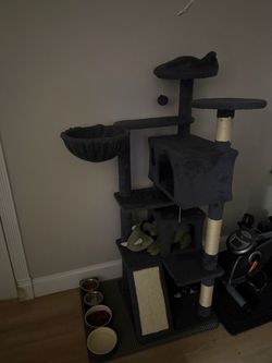 Large Dark Grey Cat Tree Tower