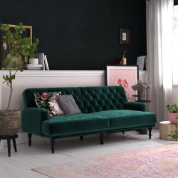 *Brand New* DHP Ruby Convertible Sofa, Green Velvet