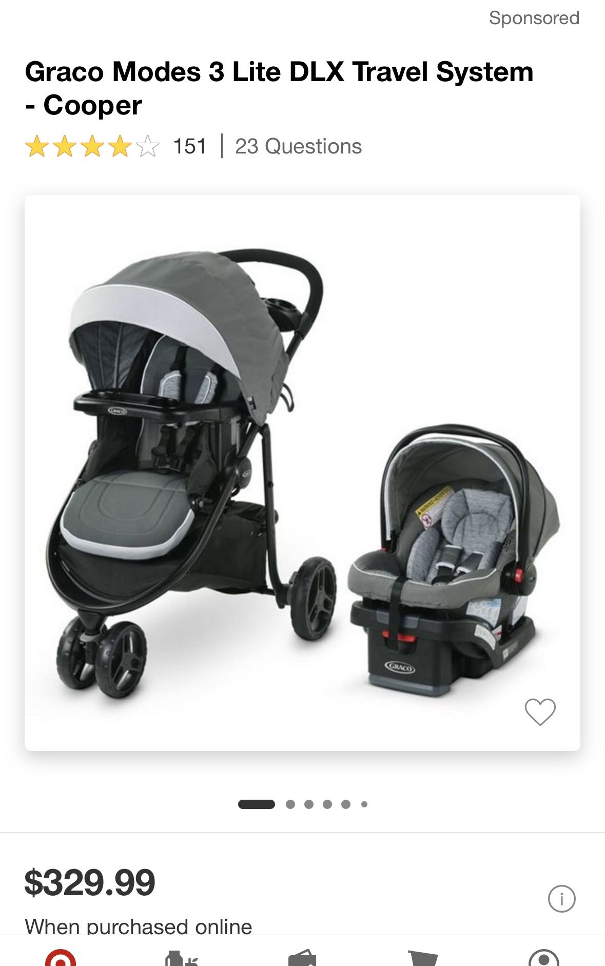 Graco Modes 3 Lite DLX Travel System Cooper