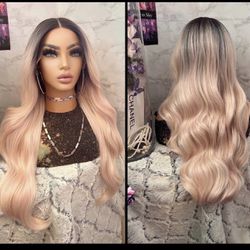 Human Hair Blended Lace Front Wig 
